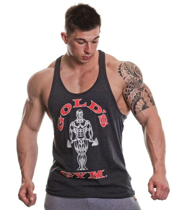 GOLD GYM STRINGER JOE CHARCOAL GREY L